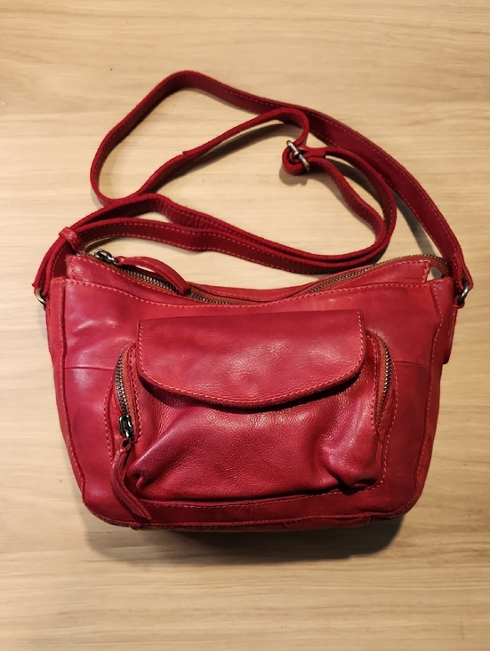 the trend Handbags - The TREND Red Leather Crossbody Bag - Real Leather - Made In Italy